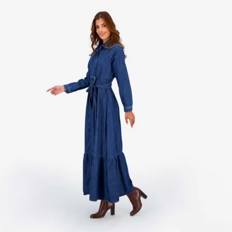 Robe longue femme avec volants et Broderie ROKIA - KONTAKT