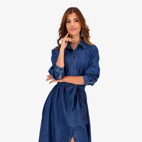Robe longue femme avec volants et Broderie ROKIA - KONTAKT