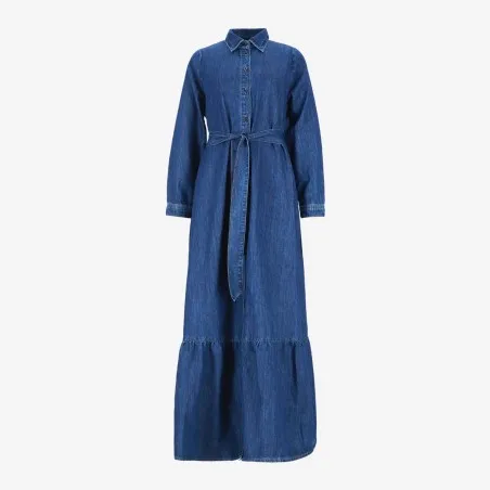 Robe longue femme avec volants et Broderie ROKIA - KONTAKT