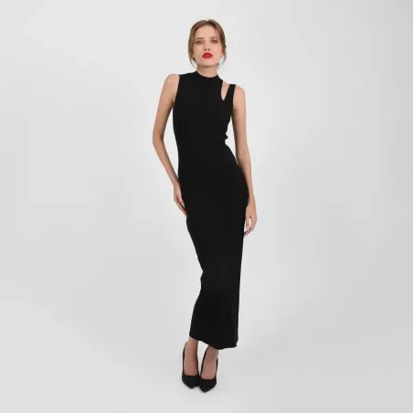 Robe maxi femme avec cut out en maille fine - KONTAKT