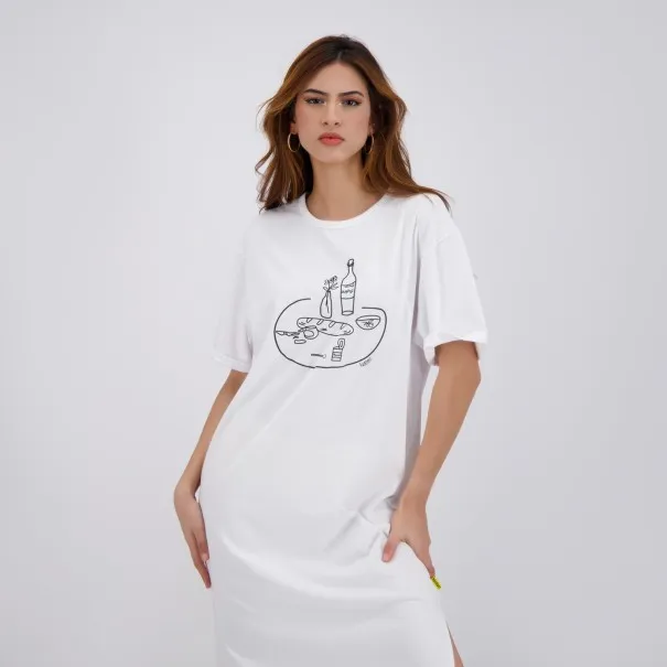 Robe maxi femme manches courtes avec fentes FTOUR EL SBE7 - KONTAKT