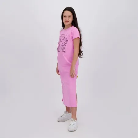 Robe maxi fille manches courtes avec fente MARIE ANTOINETTE - KONTAKT