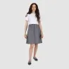 Robe midi femme manches courtes bi-matières - KONTAKT