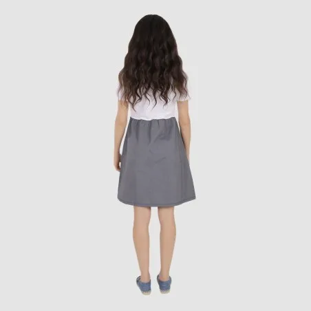 Robe midi femme manches courtes bi-matières - KONTAKT
