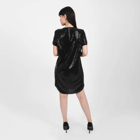 Robe mini en sequin femme manches courte - KONTAKT