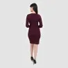 Robe moulante femme col carré en maille fine - KONTAKT