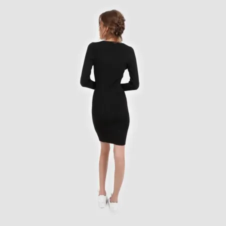 Robe moulante femme col carré en maille fine - KONTAKT