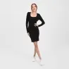 Robe moulante femme col carré en maille fine - KONTAKT