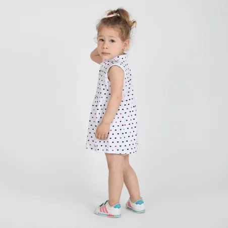 Robe polo bébé imprimé cœur avec col claudine - KONTAKT