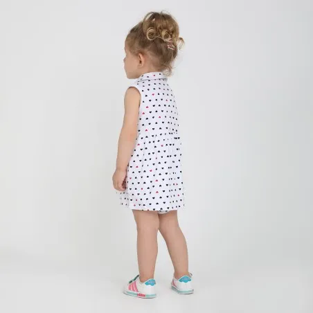 Robe polo bébé imprimé cœur avec col claudine - KONTAKT
