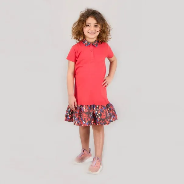 Robe polo fille manches courtes avec volant - KONTAKT