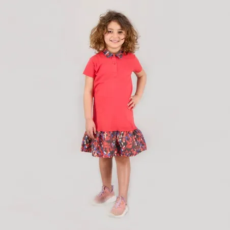 Robe polo fille manches courtes avec volant - KONTAKT
