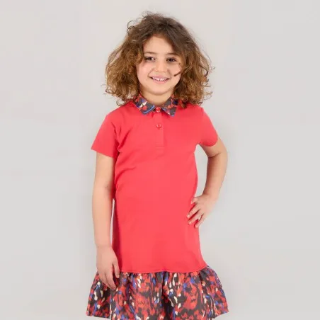 Robe polo fille manches courtes avec volant - KONTAKT