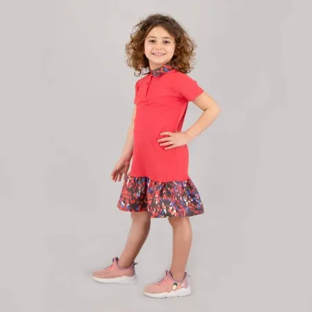 Robe polo fille manches courtes avec volant - KONTAKT
