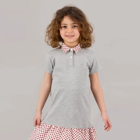 Robe polo fille manches courtes avec volant - KONTAKT