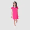 Robe polo fille manches courtes col claudine contrasté - KONTAKT