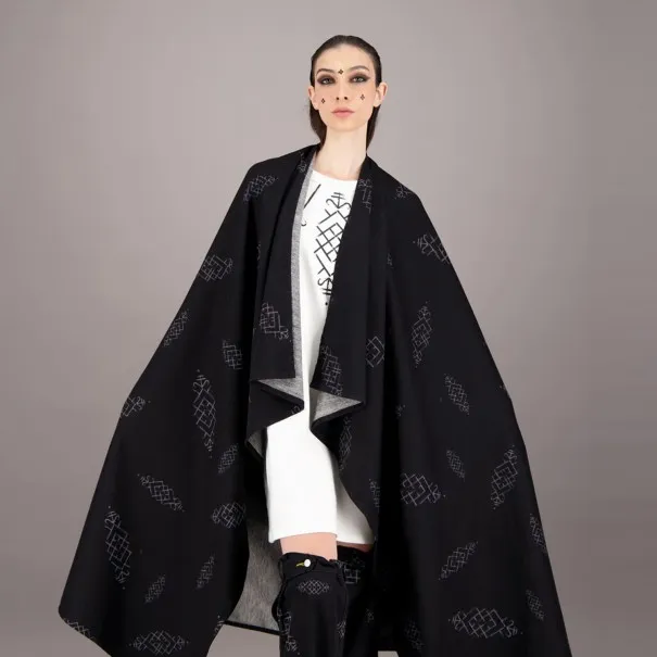 Safseri unisexe en jeans IMPRIME BERBERE HEAVY PRINT AND LASER - TUNIS FASHION WEEK 2024 - KONTAKT