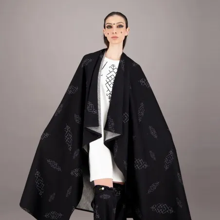 Safseri unisexe en jeans IMPRIME BERBERE HEAVY PRINT AND LASER - TUNIS FASHION WEEK 2024 - KONTAKT