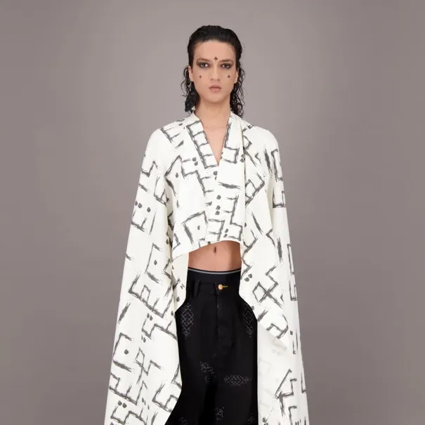 Safseri unisexe en jeans IMPRIME HEAVY PRINT AND LASER - TUNIS FASHION WEEK 2024 - KONTAKT