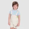 Salopette short bébé en serge de coton avec patch TIGRE - KONTAKT