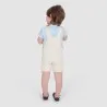 Salopette short bébé en serge de coton avec patch TIGRE - KONTAKT