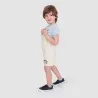 Salopette short bébé en serge de coton avec patch TIGRE - KONTAKT
