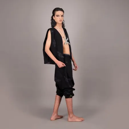 Saroual unisexe en jeans IMPRIME BERBERE HEAVY PRINT AND LASER TNFW - KONTAKT