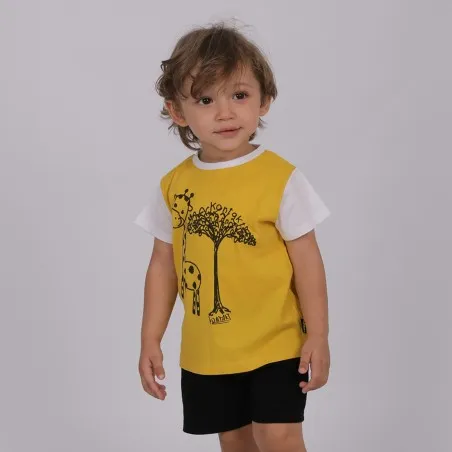 Set bébé manches courtes contrastés GIRAFFE - KONTAKT