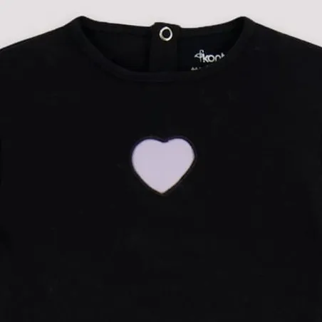 Set côtelé bébé avec volant et cut out cœur - KONTAKT