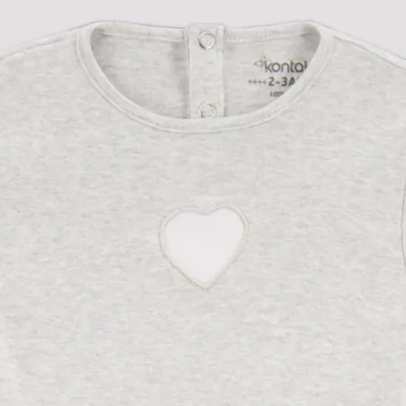 Set côtelé bébé avec volant et cut out cœur - KONTAKT
