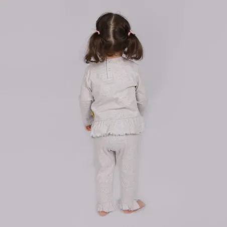 Set côtelé bébé avec volant et cut out cœur - KONTAKT