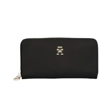 Tommy Jeans – Portefeuille Tommy Hilfiger souple à fermeture éclair pour femme TH – Noir - TOMMY JEANS