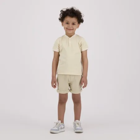 Polo bébé col mao avec broderie - KONTAKT