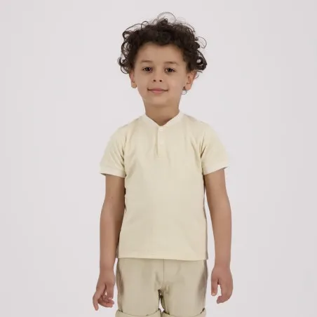 Polo bébé col mao avec broderie - KONTAKT