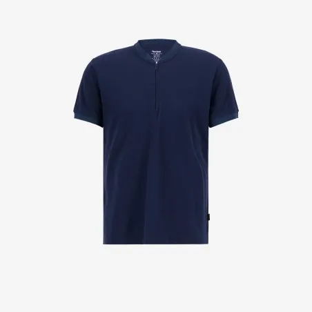 Polo col mao zippé homme manches courtes avec broderie - KONTAKT