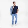 Polo col mao zippé homme manches courtes avec broderie - KONTAKT