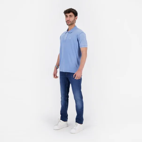 Polo délavé homme manches courtes avec broderie - KONTAKT