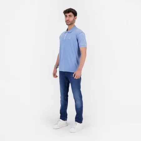 Polo délavé homme manches courtes avec broderie - KONTAKT