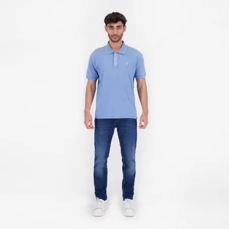 Polo délavé homme manches courtes avec broderie - KONTAKT