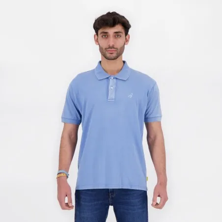 Polo délavé homme manches courtes avec broderie - KONTAKT