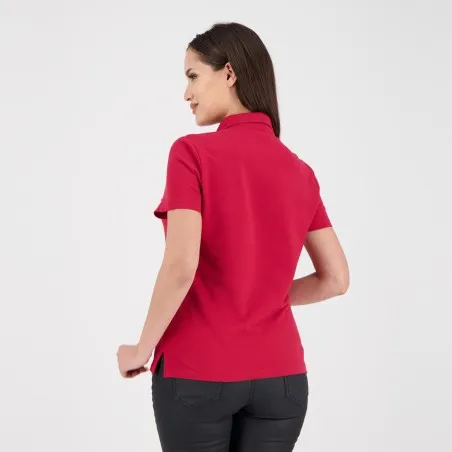Polo femme manches courtes avec volant et broderie - KONTAKT