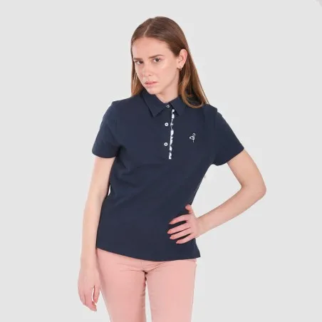 Polo femme manches courtes avec volant et broderie - KONTAKT