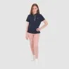 Polo femme manches courtes avec volant et broderie - KONTAKT