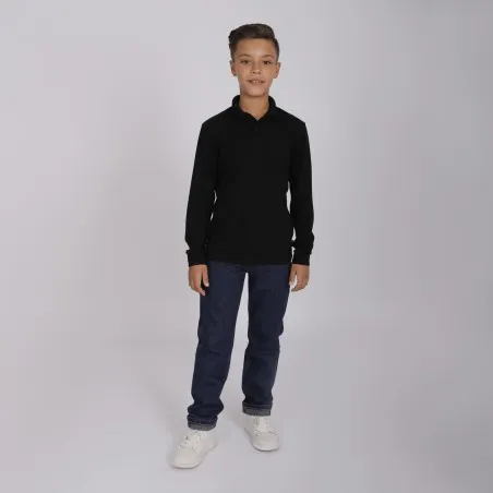 Polo garçon manches longues avec broderie - KONTAKT