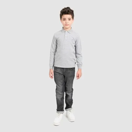 Polo garçon manches longues avec broderie - KONTAKT