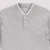 Polo garçon manches longues col mao avec broderie - KONTAKT
