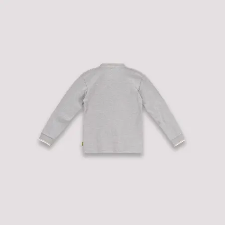 Polo garçon manches longues col mao avec broderie - KONTAKT