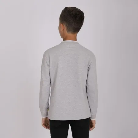 Polo garçon manches longues col mao avec broderie - KONTAKT