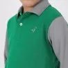 Polo garçon manches longues contrastées et broderie - KONTAKT
