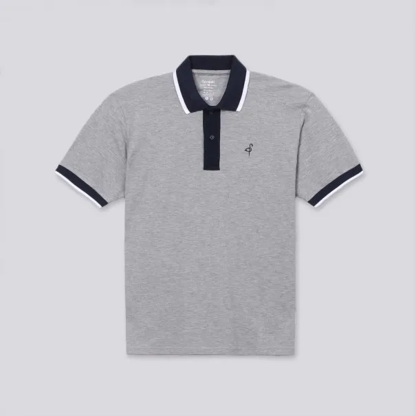Polo homme manches courtes avec broderie et patte contrasté - KONTAKT